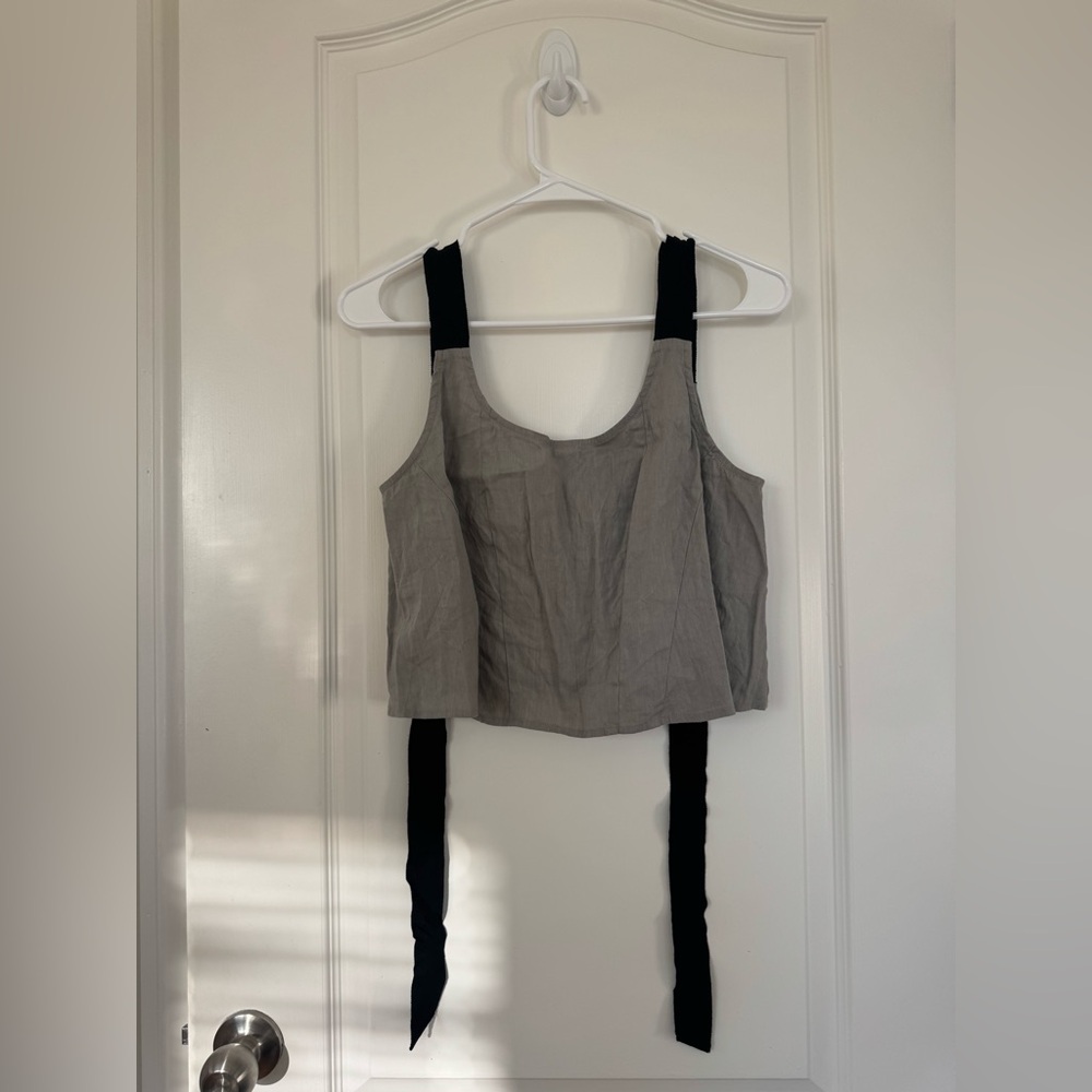 Cuyana Linen Cropped Tank | S